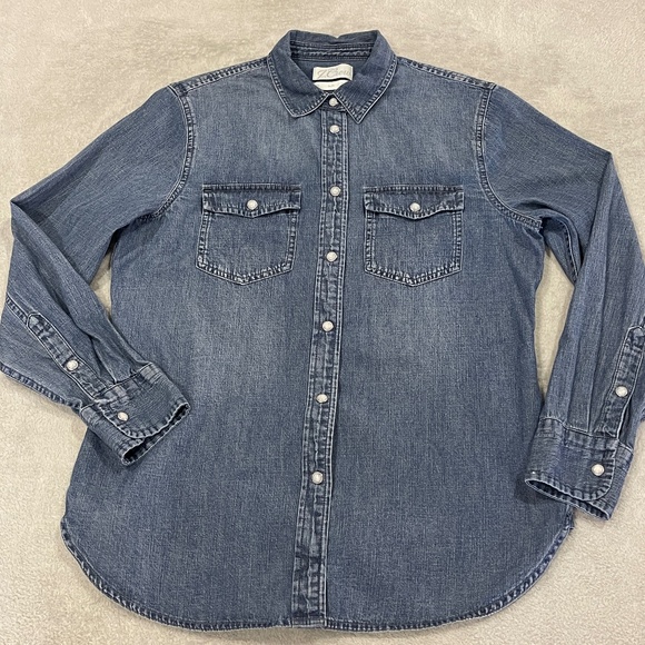 J Crew Denim Long Sleeve Size Small Petite - Picture 1 of 12